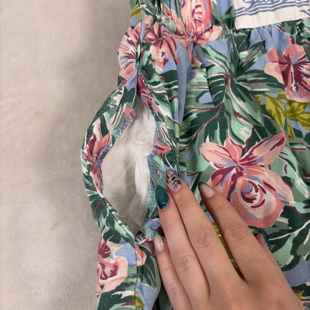Vintage Sea Drift Juniors Small Blue Floral Print Hawaiian Print Shorts Charity - Picture 4 of 9